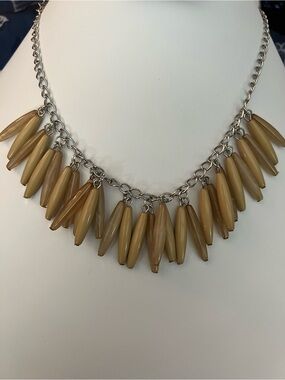 Paparazzi Stylish Women’s Beige Spike Pendant Necklace - Neutral Tone